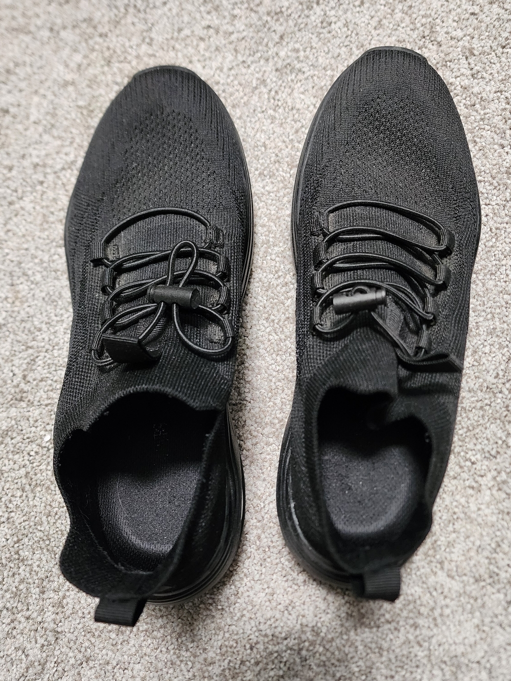 Women's Black Knit Slip-On Athletic Sneakers